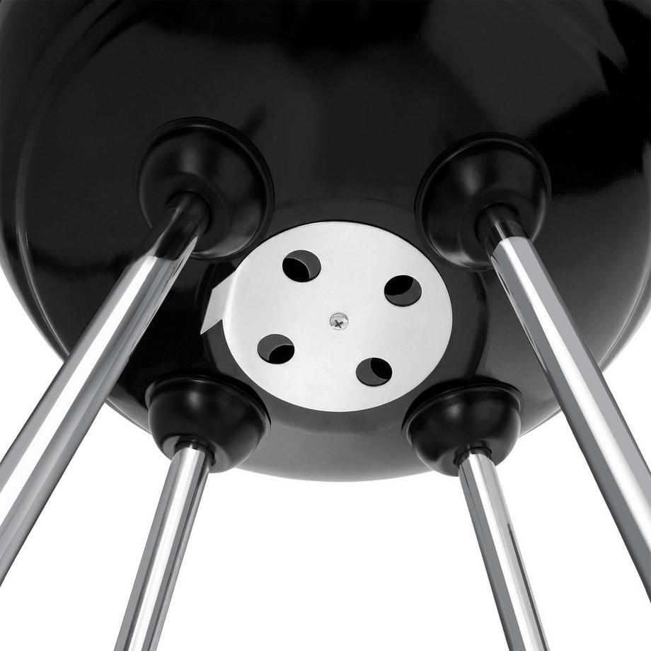 Tectake Barbecue a sfera con 2 ruote Ø 41,5 cm, vaschetta raccogli cenere rimovibile  