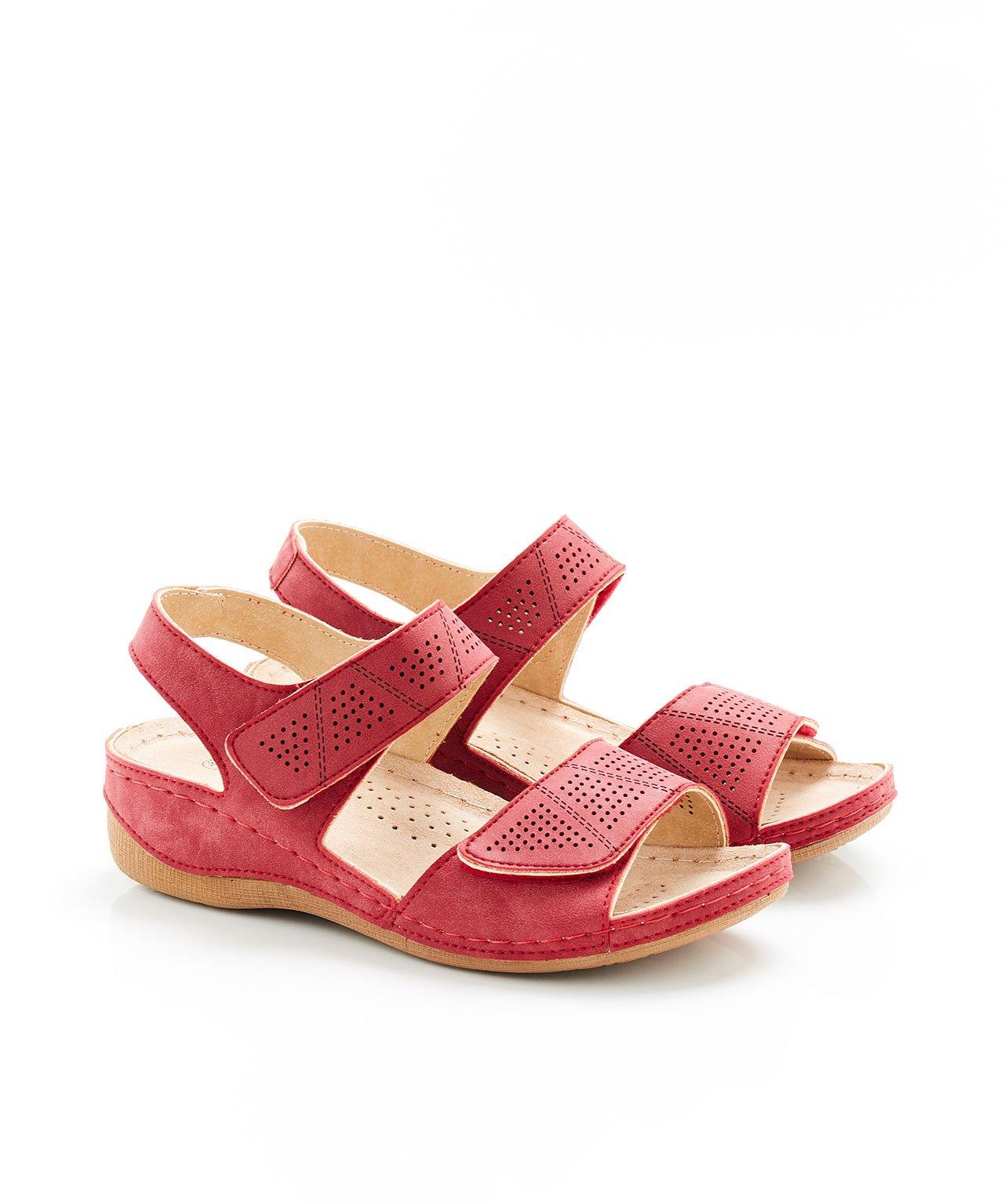 Image of Leichte Sandale, Komplette Öffnung, Piedical®. Damen Rot 36