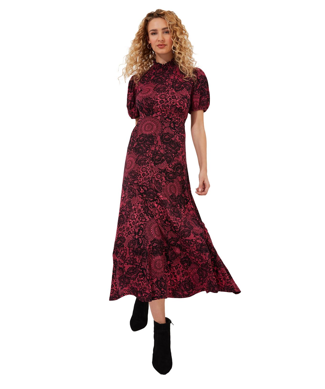 Joe Browns  Robe Midi Manches Bouffantes Dentelle Rétro 