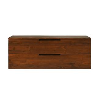 Vente-unique Mobili per bagno sospeso con lavabo doppio 2 cassetti 115 cm in Teak scuro - BIMBING  