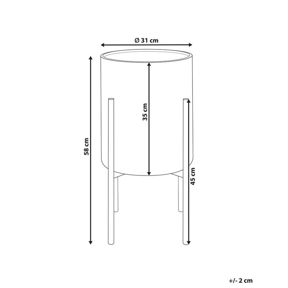 Beliani Blumentopf mit Beinen aus Eisen Mediterran NEMOROSA  