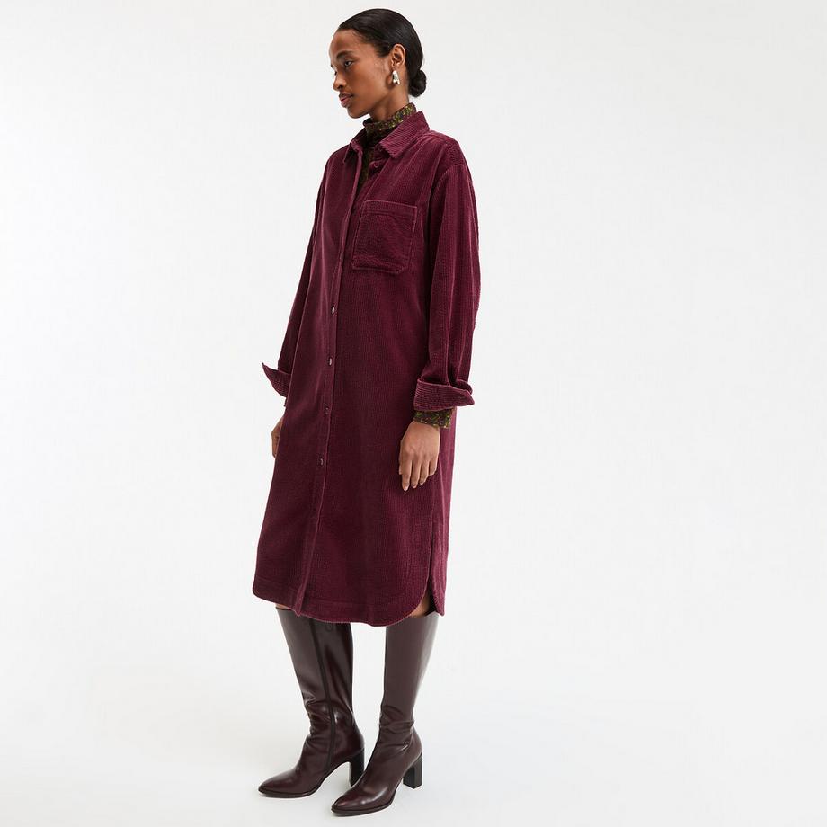 La Redoute Collections Gerade geschnittenes Cord Midikleid  