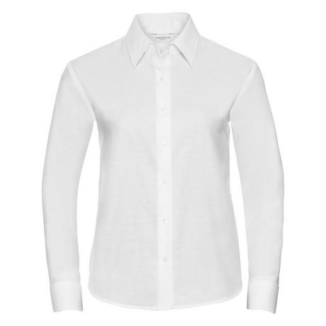 Russell  Collection Easy Care Oxford Bluse, Langarm 