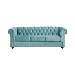 Vente-unique 3SitzerSofa Samt Hell CHESTERFIELD  