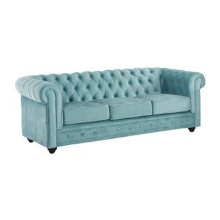 Vente-unique 3SitzerSofa Samt Hell CHESTERFIELD  