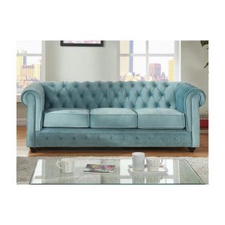 Vente-unique 3SitzerSofa Samt Hell CHESTERFIELD  