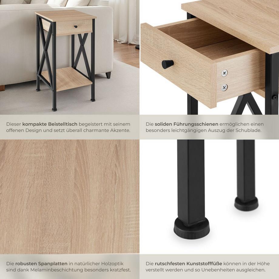 Tectake Tavolino Dayton Stile industriale  