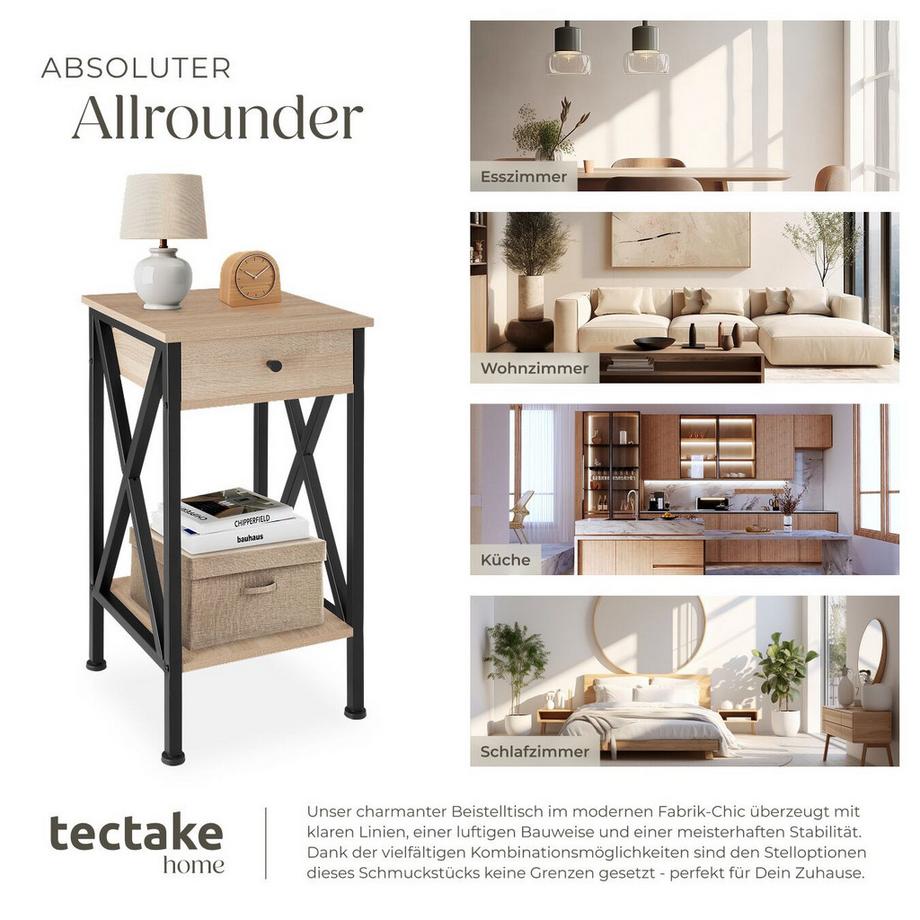 Tectake Tavolino Dayton Stile industriale  