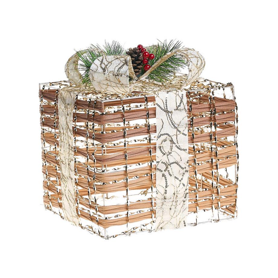 Beliani Weihnachtsdekoration 3er Set aus Kunststoff Klassisch TISSO  