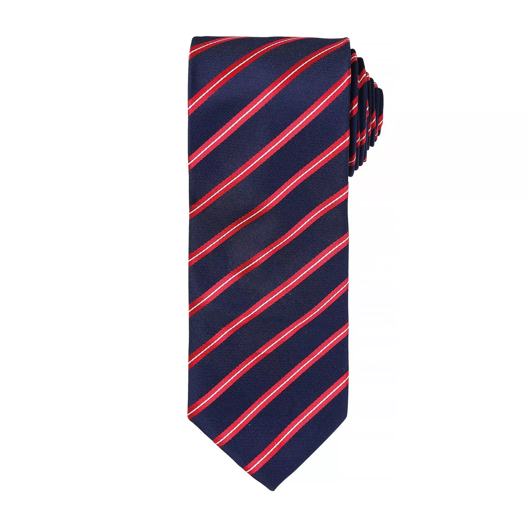PREMIER - Sport Krawatte mit Streifen Muster, für Herren, Marine, One Size