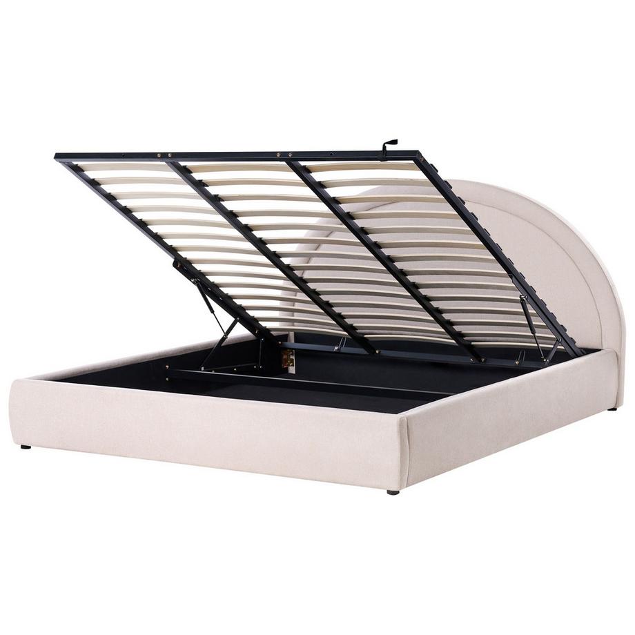 Beliani Lit ottoman en Tissu Moderne MOUZON  