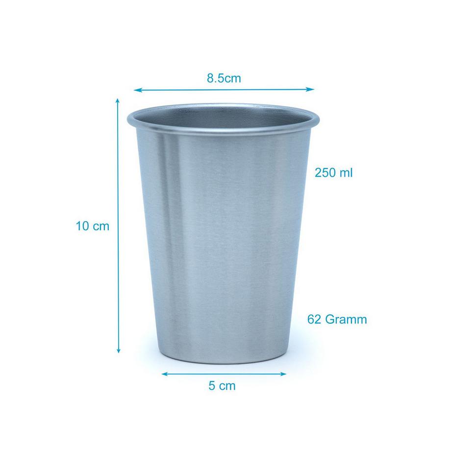Intirilife 5x Stapelbare Edelstahl Becher  