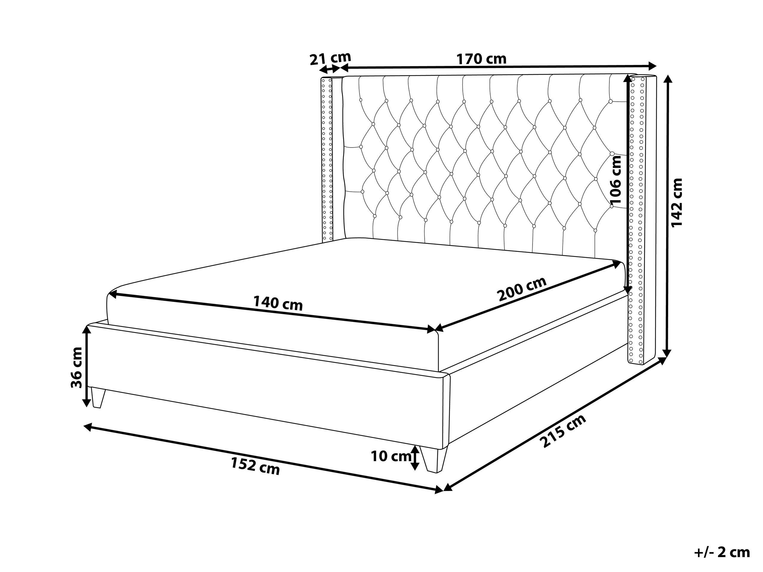 Beliani Bett mit Lattenrost aus Samtstoff Klassisch LUBBON  