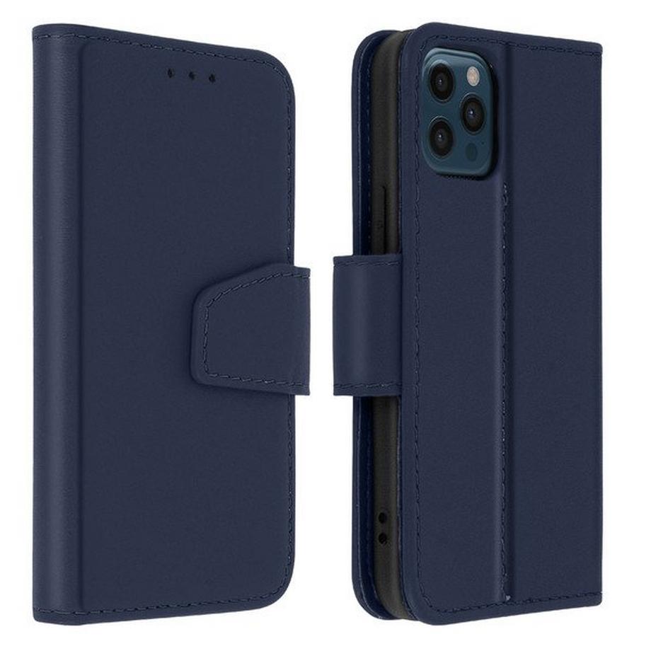 Avizar  Leder Hülle iPhone 12 Pro Max Dunkelblau 