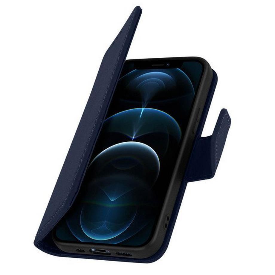 Avizar  Leder Hülle iPhone 12 Pro Max Dunkelblau 