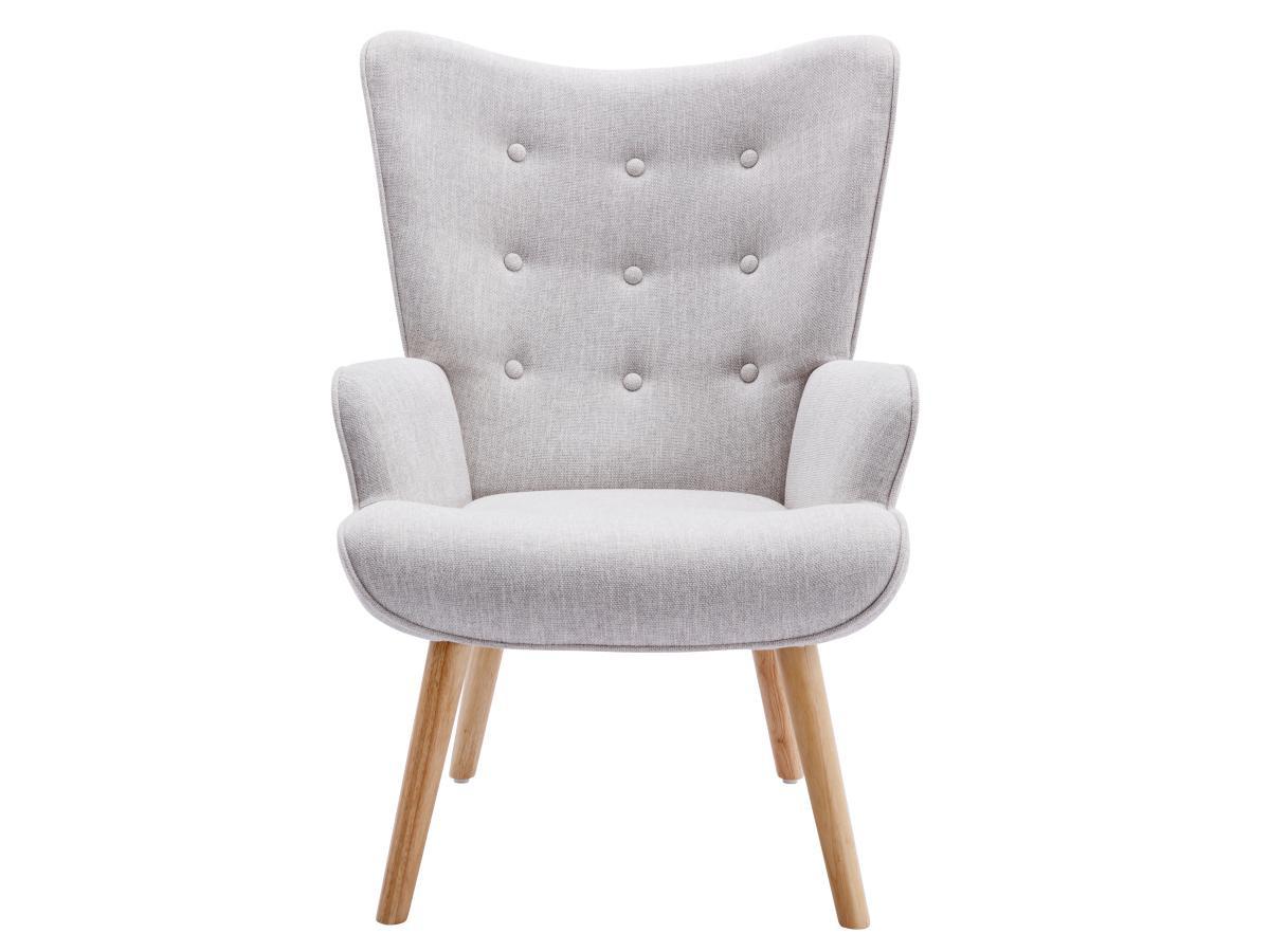 Vente-unique Fauteuil en tissu gris clair VATELY  