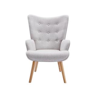 Vente-unique Fauteuil en tissu gris clair VATELY  