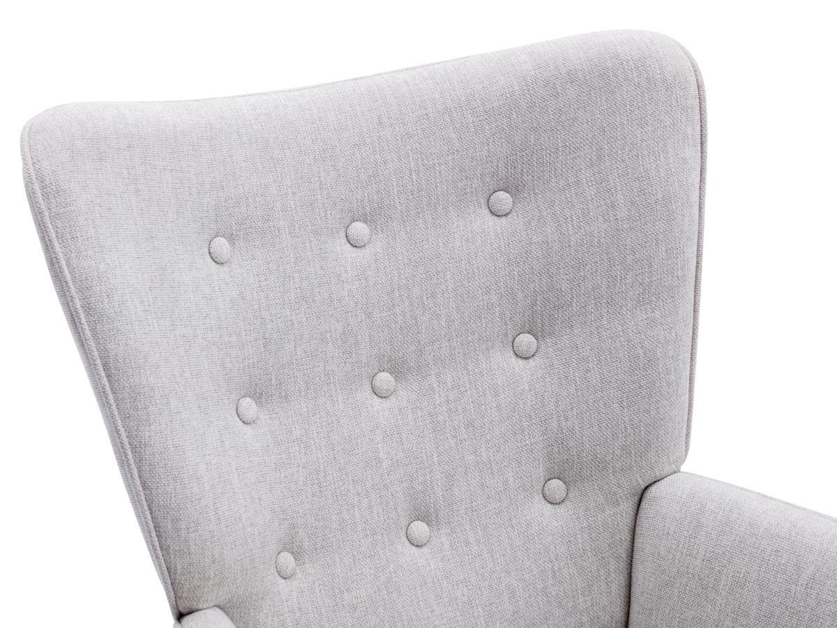 Vente-unique Fauteuil en tissu gris clair VATELY  