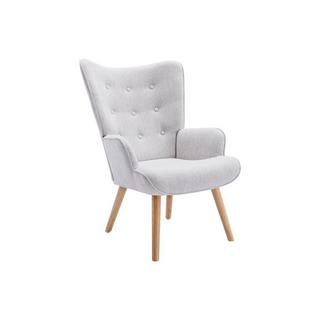 Vente-unique Fauteuil en tissu gris clair VATELY  