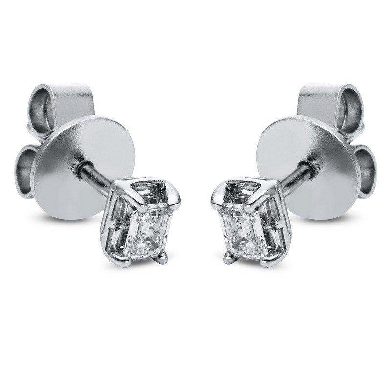 Image of Ohrstecker 750/18k Weissgold Diamant 0.39ct. Damen Silber ONE SIZE