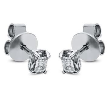 Boucles d'oreille or blanc 750/18K diamant 0,4ct.