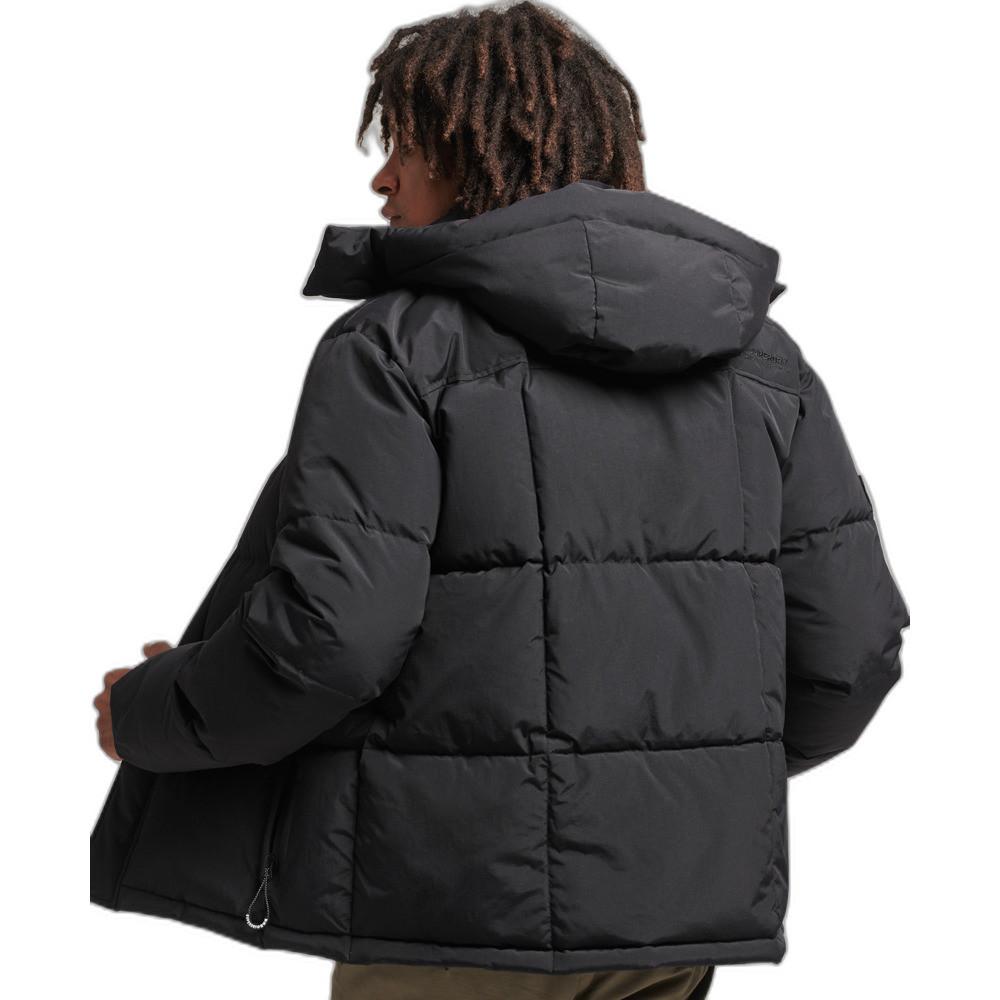 Superdry  daunenjacke mit kapuze und gittermuster 