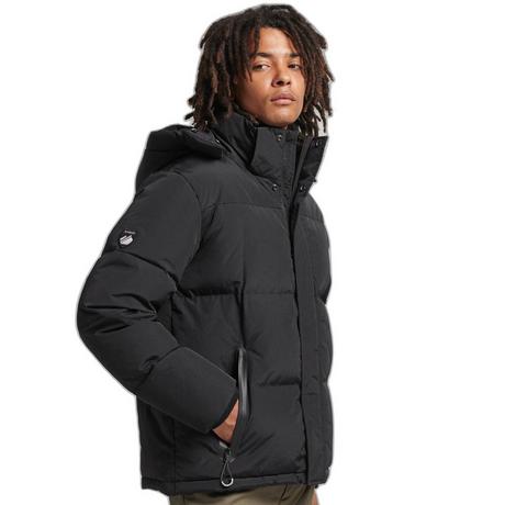 Superdry  daunenjacke mit kapuze und gittermuster 