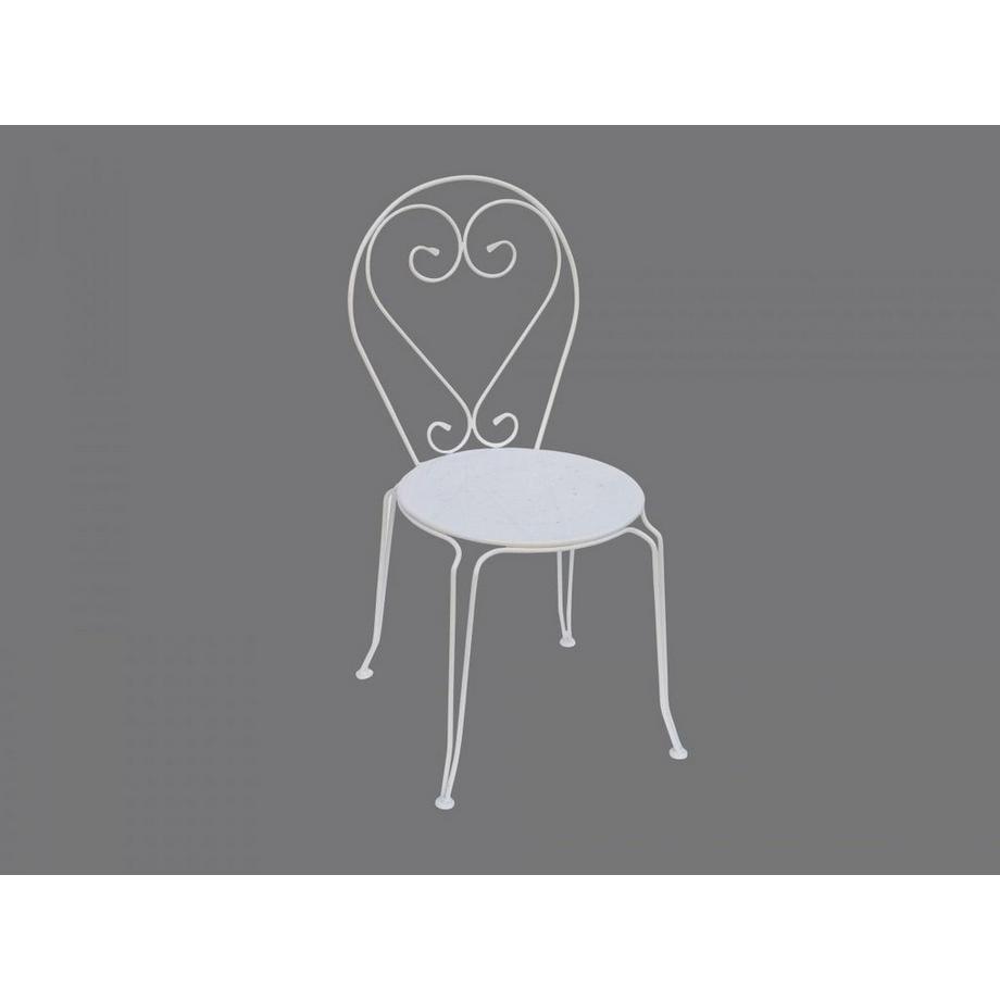 Vente-unique Lot de 4 chaises de jardin empilables en métal façon fer forgé GUERMANTES  