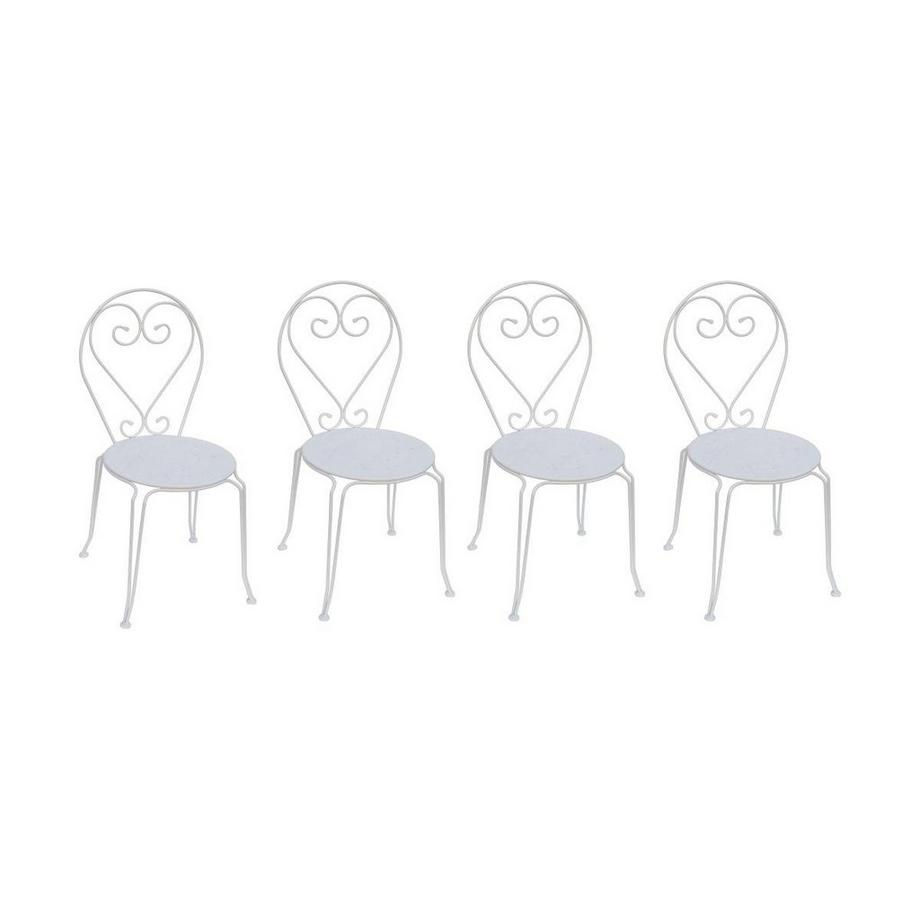 Lot de 4 chaises de jardin empilables en métal façon fer forgé GUERMANTES