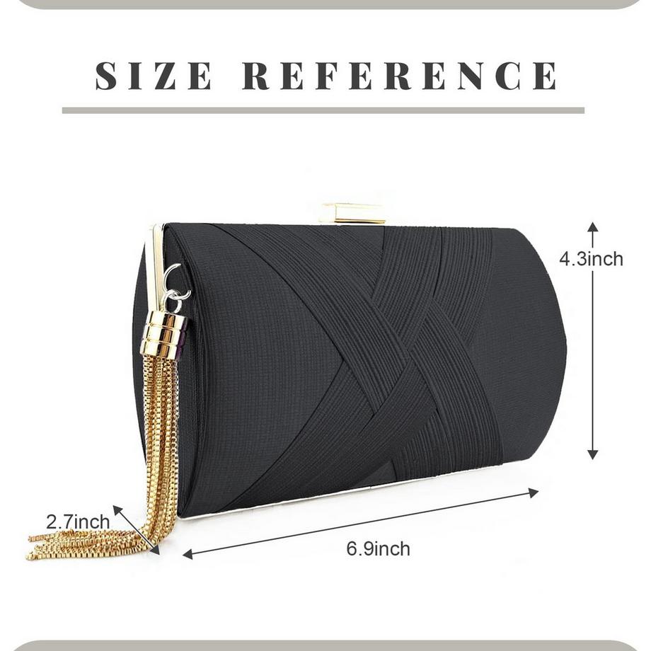 Only-bags.store Pochette de Soirée en Satin Pendentif Gland  