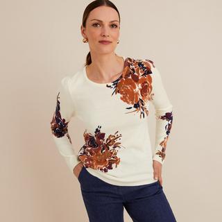 La Redoute Collections  Feinstrickpullover mit rundem Ausschnitt und Print 