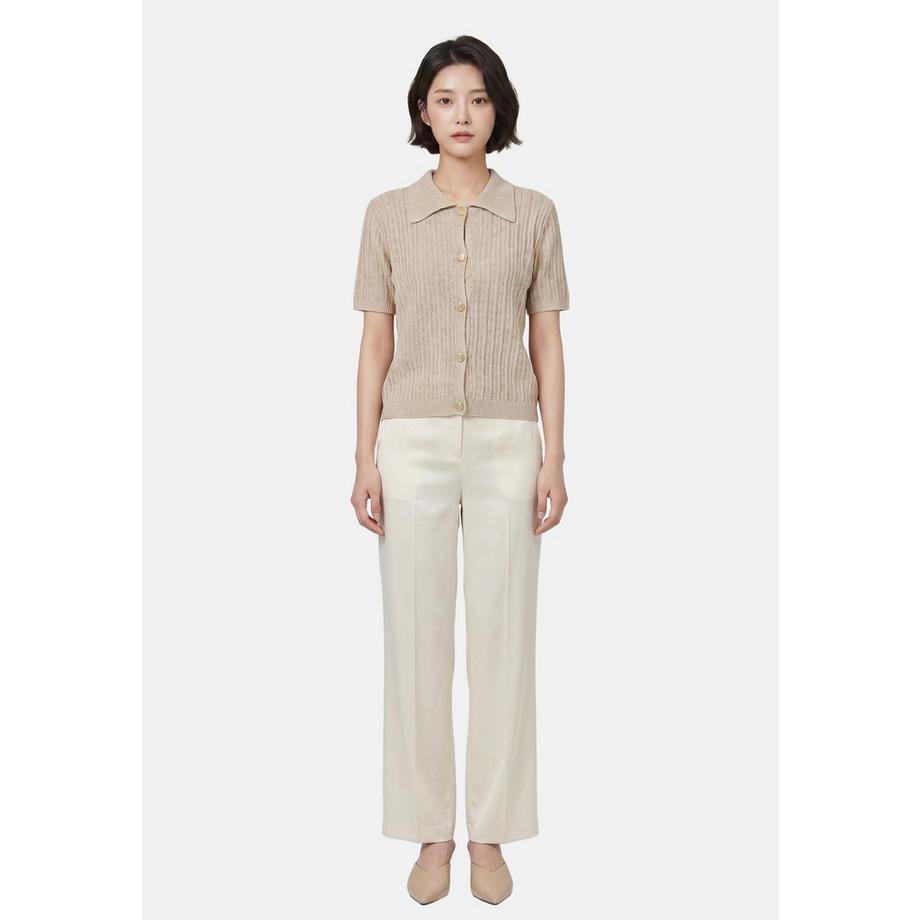 Roberta Rossi Cardigan lavorato a maglia con collo e maniche corte  