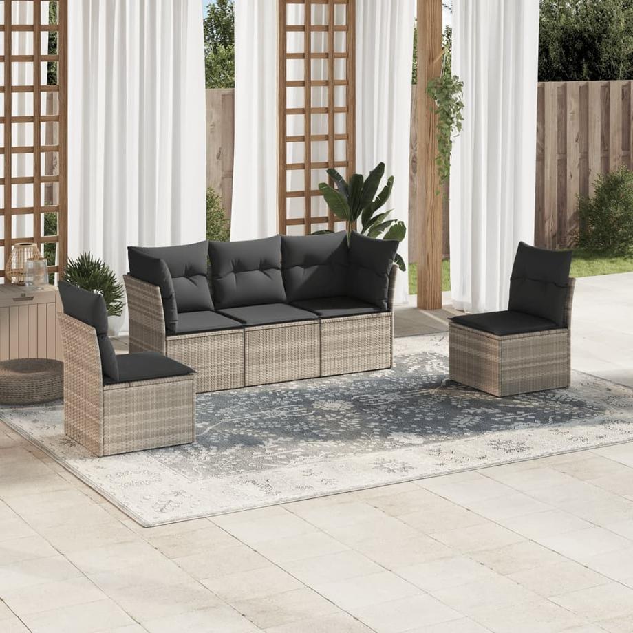 VidaXL set divano da giardino Polirattan  