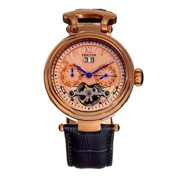 Montre semi-squelette Heritor Automatic Ganzi avec bracelet en cuir