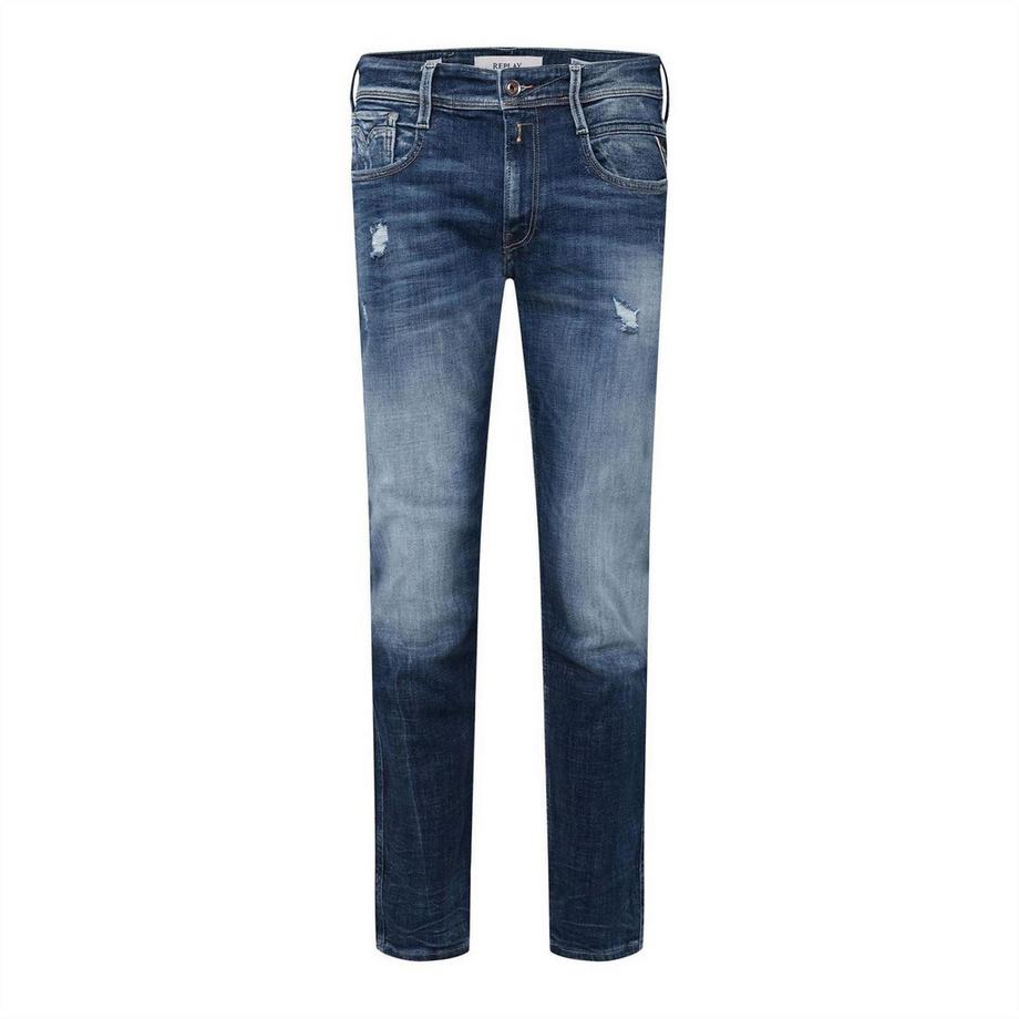 Anbass Jeans Effetto Invecchiato Cotone Denim