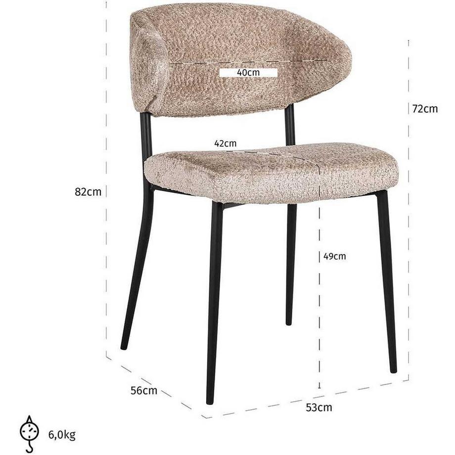 mutoni Esszimmerstuhl Bea Sheep nature (2er-Set)  