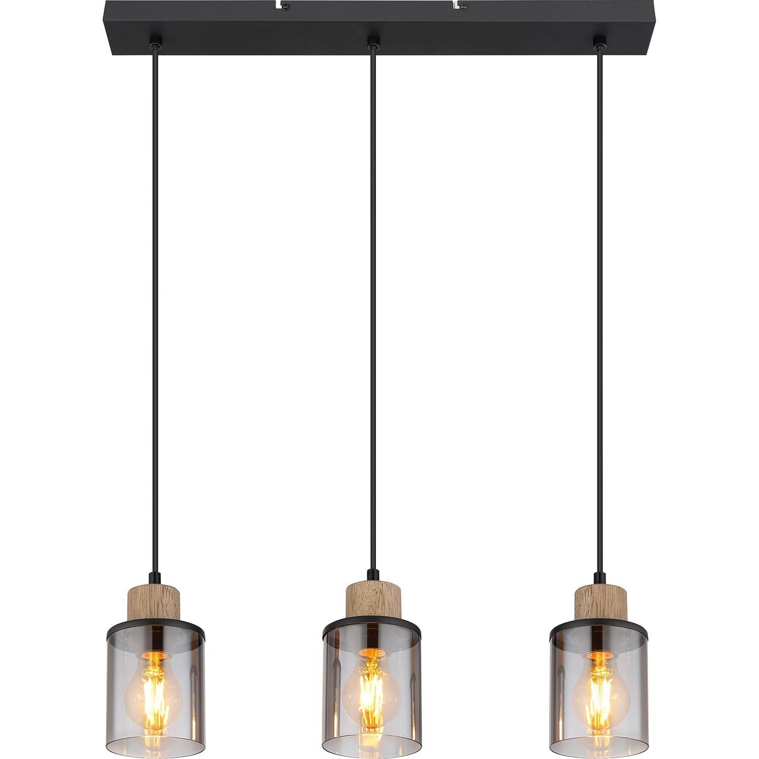 Image of Hängeleuchte Reid Glas Metall 3xE27 Hängeleuchte Reid Glas Metall 3xE27