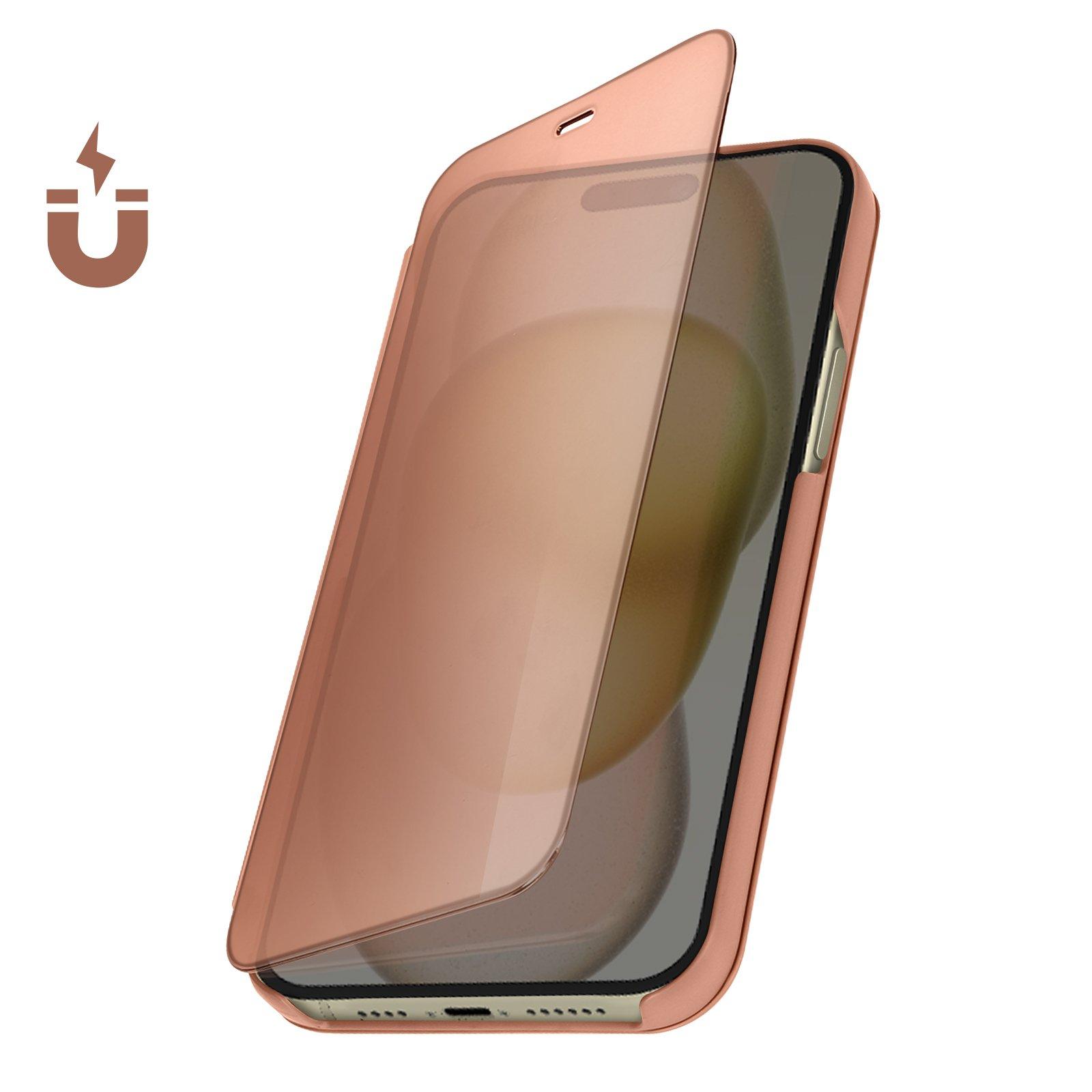 Avizar  Spiegelhülle iPhone 15 Rosegold 