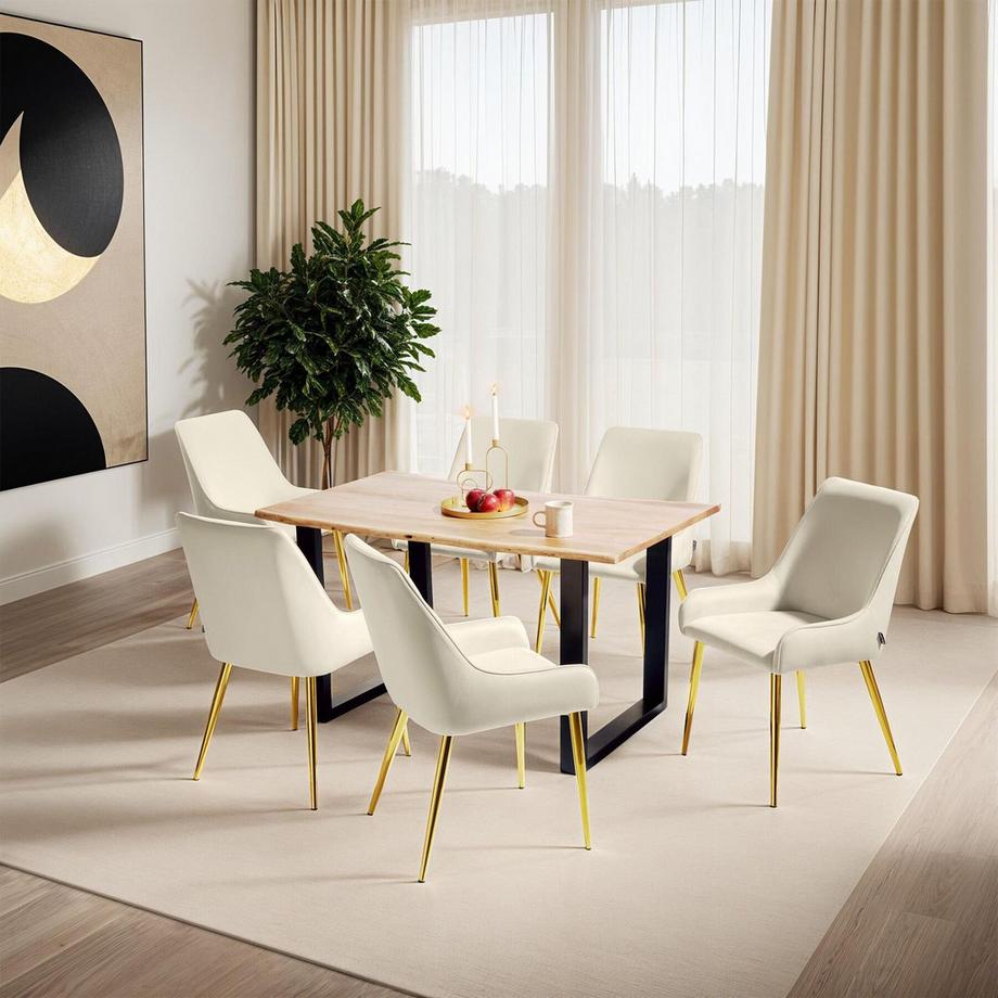 Tectake Chaise rembourrée Avane en velours rembourré  