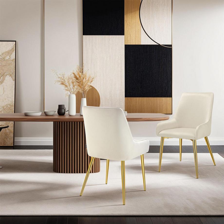 Tectake Chaise rembourrée Avane en velours rembourré  