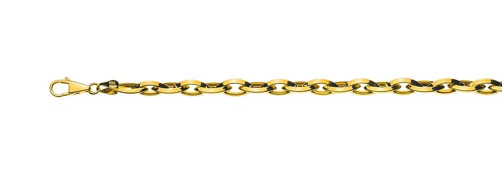 MUAU Schmuck  Navette or jaune 750, 6,6x13,5mm, 50cm 