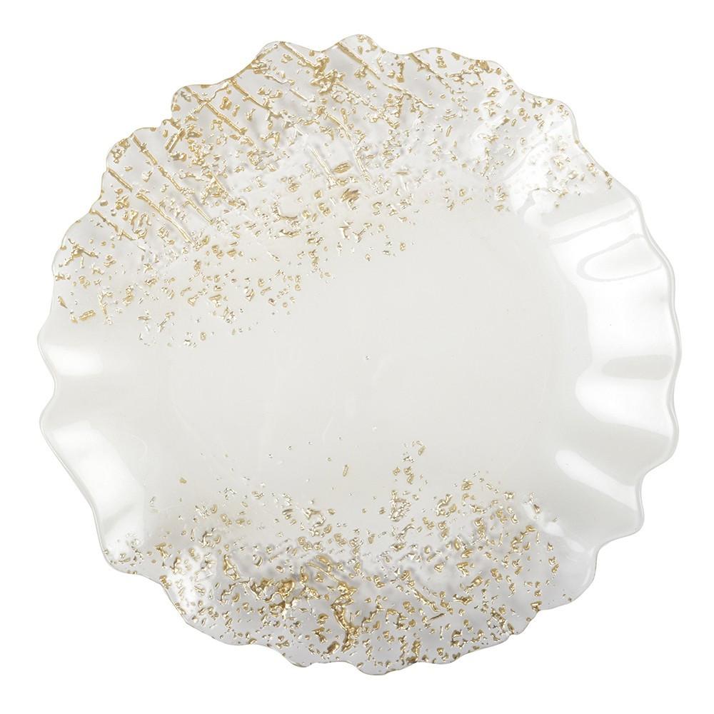 Aulica ASSIETTE PLATE BLANCHE ET DOREE 32CM PAR BOITE DE - 6  