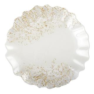 Aulica ASSIETTE PLATE BLANCHE ET DOREE 32CM PAR BOITE DE - 6  