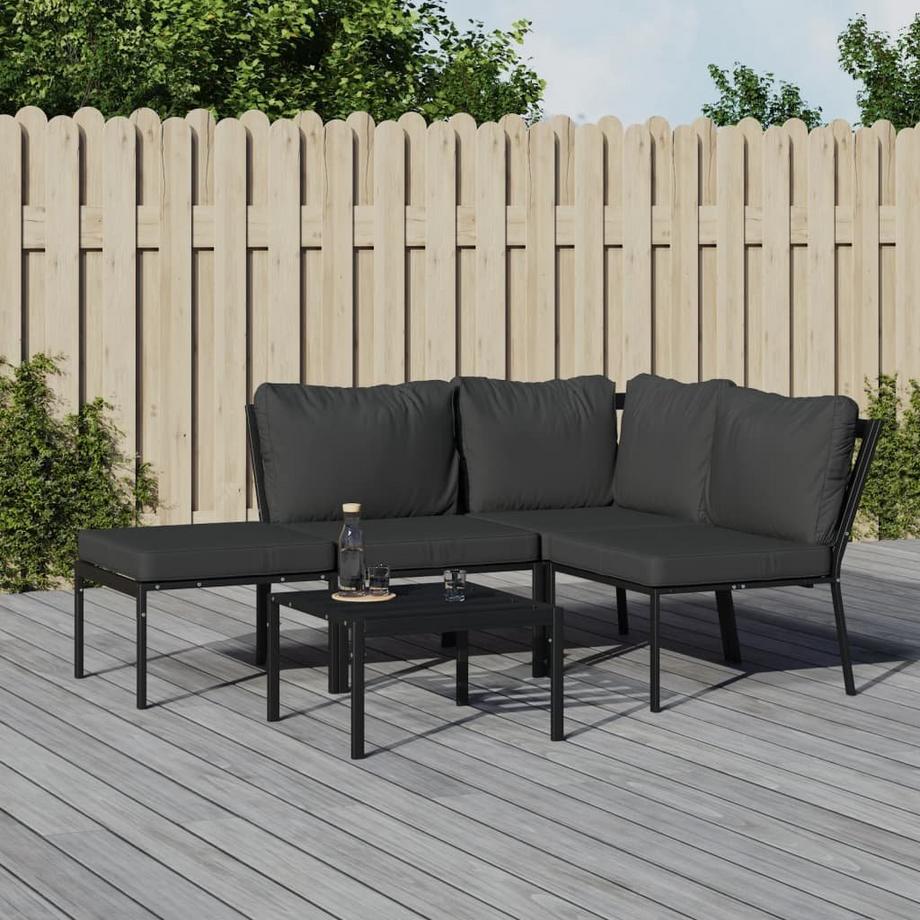 VidaXL set mobili da giardino Acciaio  