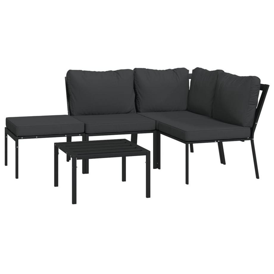 VidaXL set mobili da giardino Acciaio  