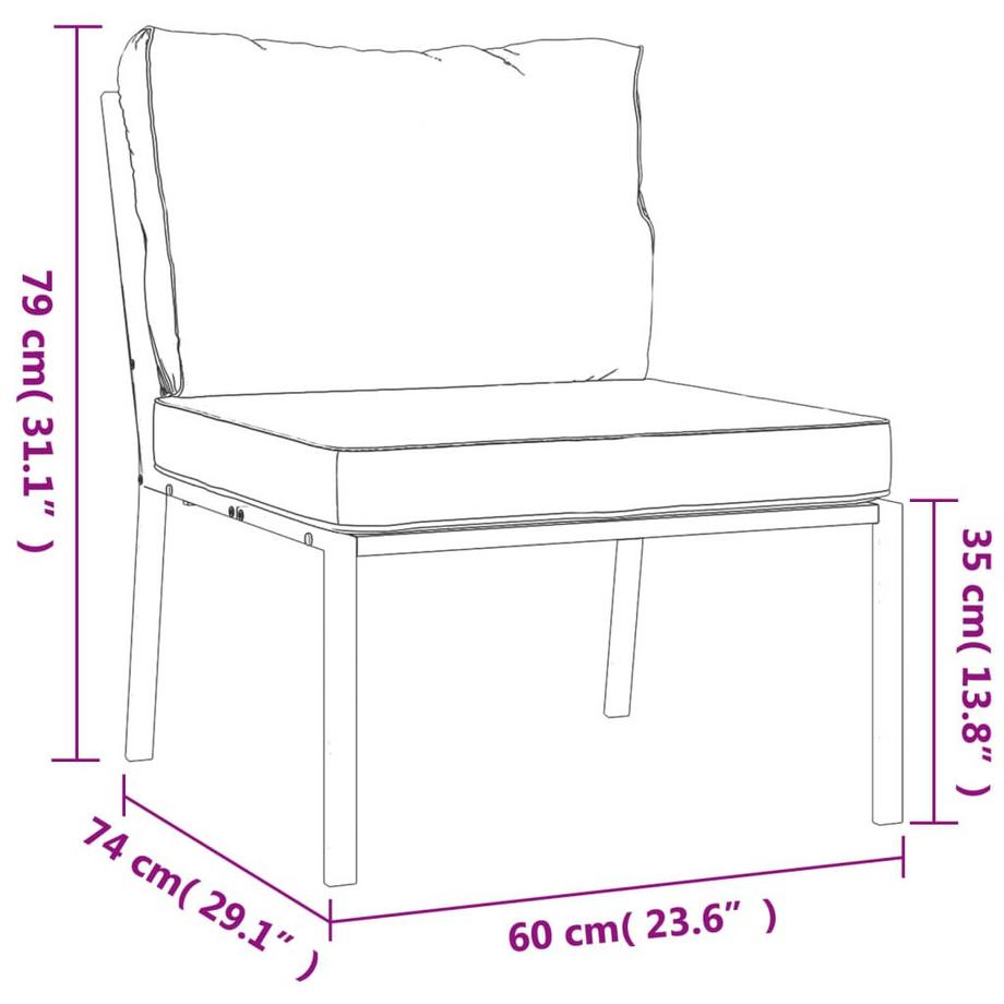 VidaXL set mobili da giardino Acciaio  