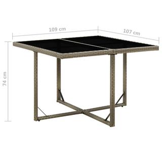 VidaXL Table de jardin rotin synthétique  