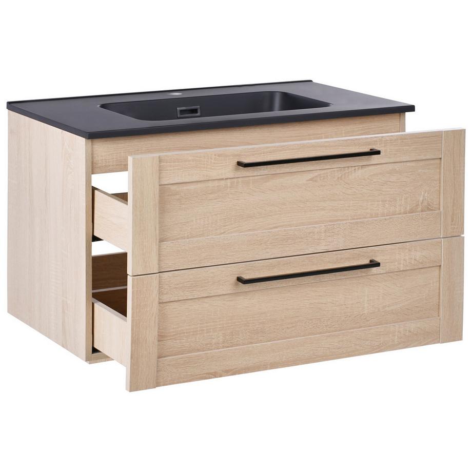 Beliani Wandmontierter Waschtischunterschrank mit Waschbecken aus MDF-Platte Modern TARIJA  