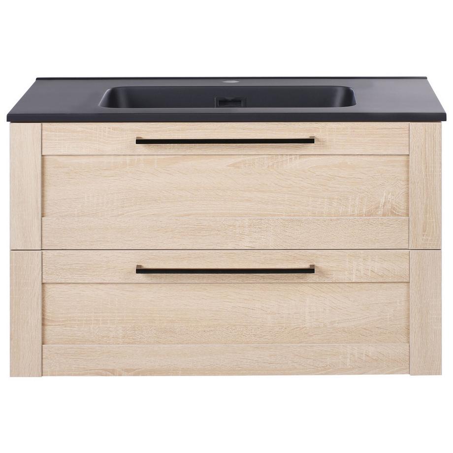 Beliani Wandmontierter Waschtischunterschrank mit Waschbecken aus MDF-Platte Modern TARIJA  