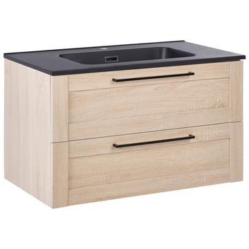 Wandmontierter Waschtischunterschrank mit Waschbecken aus MDF-Platte Modern TARIJA
